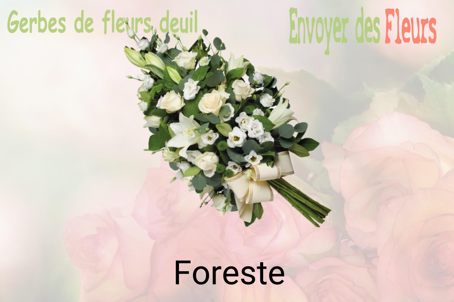 Gerbe de fleurs de deuil livrée à Foreste